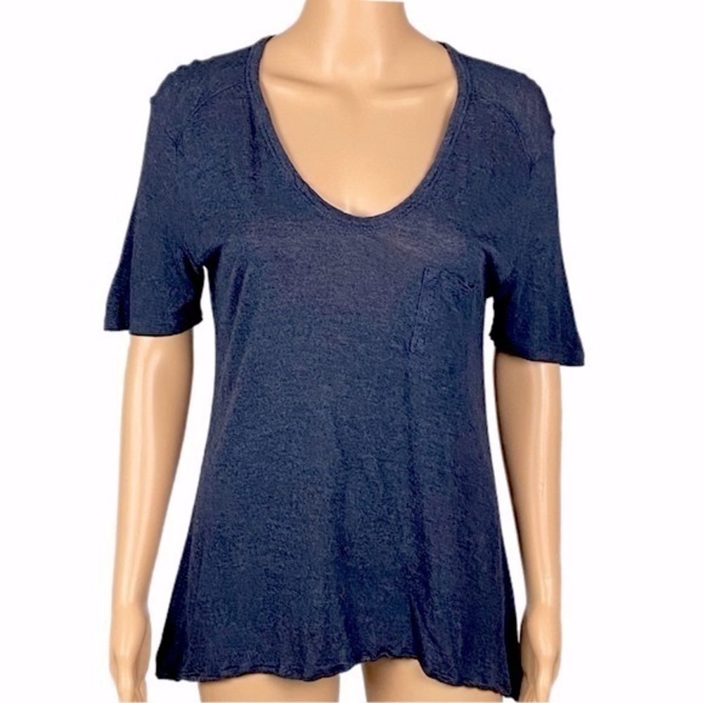ALEXANDER WANG/REVOLVE dark blue heather, lightweight V-neck t-shirt. Small.VGUC